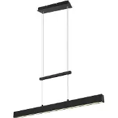 TRIO Lustre LED PAROS noir 32 W, blanc chaud 3750 lm, métal, dimensions : 150 x 90 x 11 cm, IP20, RL