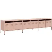 vidaXL Armoire TV rose 202x39x43,5 cm Acier laminé à froid