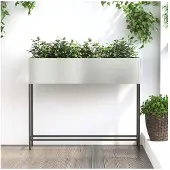 vidaXL Planteur de jardin surélevé Argent 100 x 26 x 82 cm