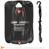 Relaxdays Lot de 3 douches de camping de 20 l, douche solaire de camping, à suspendre, pliable, avec douchette à main, douche d'extérieur mobile, noir