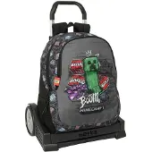 Safta Sac à Dos à Roulettes Evolution Minecraft Graffiti 22.5l 44x32x16 Cm