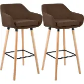 CLP lot de 2 tabourets de bar Grant tissu