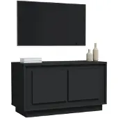 vidaXL Armoire TV noire 80x35x45 cm Bois composite
