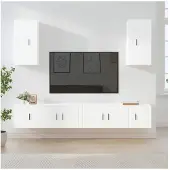 vidaXL Ensemble de 6 meubles TV blanc en bois composite