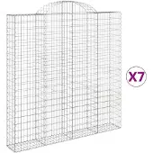 vidaXL Gabions avec arc surélevé 7 pcs. 200x30x200/220cm Fer galvanisé