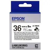 Epson LK-7WBVS ruban pour câble 36 mm (d'origine) - noir sur blanc