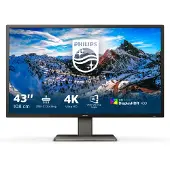 Philips P-line 439P1 - Écran LED - 43" (42.51" visualisable) - 3840 x 2160 4K @ 60 Hz - VA - 400 cd/m² - 4000:1 - DisplayHDR 400 - 4 ms - 3xHDMI. DisplayPort. USB-C - haut-parleurs - texture noire