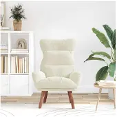 vidaXL Fauteuil relaxant Crème 69 x 74 x 93 cm Velours