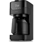 Medion Machine à café avec thermos et minuterie (machine à café filtre, 8 tasses, 1,2 litre, 900 watts, 3 niveaux, fonction maintien au chaud, minuterie, anti-goutte, écran, MD18458) acier inoxydable