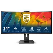Philips 34B1U5600CH - 5000 Series - écran LED - incurvé - 34" - 3440 x 1440 WQHD @ 120 Hz - VA - 350 cd/m² - 3000:1 - 4 ms - HDMI DisplayPort USB-C - haut-parleurs - noir texturé