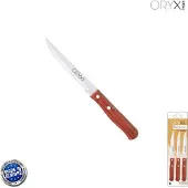 A Forged Tool Couteau multi-usages Montana. 11 cm. Lame lisse en acier inoxydable. Manche en bois (Blister 3 pièces)