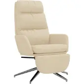 vidaXL Fauteuil relax avec repose-pieds Crème Tissu
