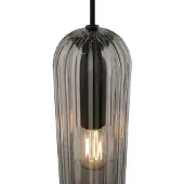 Nordlux Miella design lustre en verre plissé, Variante : Ø 100 x 300 mm, 25 W, fumé