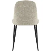 STONES Tabouret moderne Teo avec vérin à gaz, revêtement en microfibre beige et structure en métal noir, assise réglable en hauteur