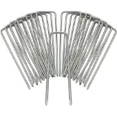 Relaxdays Lot de 200 piquets d'ancrage, résistants à la rouille, extrémités biseautées, à enfoncer, longueur 15 cm, acier galvanisé, piquets d'ancrage, couleur argent