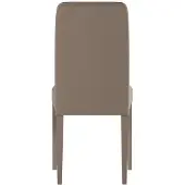 STONES Chaise d'intérieur Monaco en hêtre laqué gris tourterelle, assise rembourrée en similicuir et dossier en bois - 2 pièces
