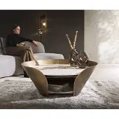 DELIFE Table-basse Skafi 100x40 cm céramique Minas Melange Metallic Gold
