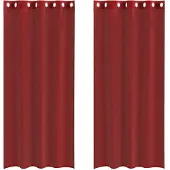 vidaXL Voile Rideaux avec oeillets 2 pcs. Rouge vin