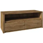 Feldmann-Wohnen Meuble TV bas Montana, 130x53x52 cm, en chêne Lefkas, avec 2 tiroirs