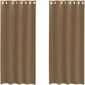 vidaXL Voile Rideaux avec œillets 2 pcs. Marron clair