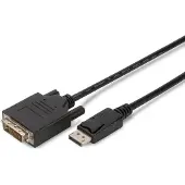 Digitus Câble adaptateur DisplayPort - DP - DVI (24+1) - Full-HD 1080p/60Hz - Displayport 1.1a - 3.0m - avec verrouillage - adapté aux moniteurs, cartes graphiques - noir
