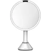 Simplehuman Miroir avec capteur, rond, grossissement 5x, blanc -