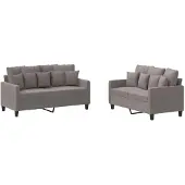vidaXL Ensemble de canapés 2 pièces avec coussins Tissu Taupe