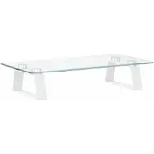 vidaXL Support d'écran blanc 40x20x8 cm verre trempé et métal