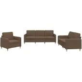 vidaXL Ensemble de canapés 3 pièces avec coussins Tissu brun