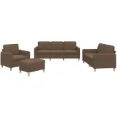 vidaXL Ensemble de canapés 4 pcs avec coussins Marron Tissu