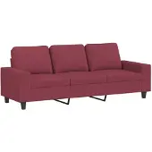 vidaXL Canapé 3 places vin rouge 180 cm Tissu