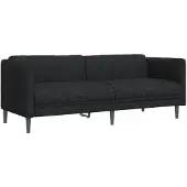 vidaXL Canapé 3 places noir tissu