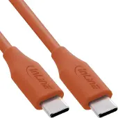 InLine Câble USB 2.0, USB-C Câble de charge rapide 100W, Papaya/orange 0,5m