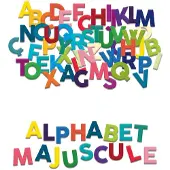 Vilac : Abécédaire magnétique en bois, lettres majuscules, 77 pièces