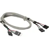 InLine 33440C Rallonge USB 2.0, interne, 2x 4pins mâle à mâle femelle, 0,6m