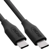 InLine Câble USB 2.0, USB-C Câble de charge rapide 100W, Black Cookie, noir 1m