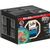 Sheba Classic in Pate Ocean Selection Poisson blanc, cabillaud, saumon et thon 32x85g