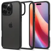 Spigen Crystal Hybrid (Apple iPhone 16 Pro Max), Coque pour téléphone portable, Noir, Transparent