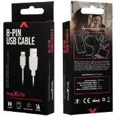 MaXlife Câble de recharge 8-PIN pour iPhone / iPad / iPod 1A 1m, blanc