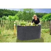 Westmann Grow Faster S petite plate-bande surélevée en métal tôle ondulée anthracite