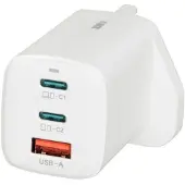 IBox C-65 Weiss GaN 65W Universal-Ladegerät UK-Stecker (65 W, 3 ports), Chargeur USB, Blanc