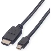 Value RO11.99.5790 câble vidéo et adaptateur 1 m Mini DisplayPort HDMI Noir