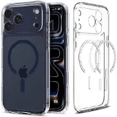 Spigen Ultra Hybrid (Mag Fit) (Apple iPhone 17 Pro Max), Coque pour téléphone portable, Noir, Transparent, Bleu