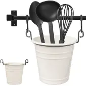 Orion Bac de cuisine Bac de rangement Bac à suspendre pour ustensiles de cuisine en métal avec crochet pour barre de suspension