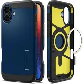 Spigen Tough Armor MAG iPhone 16 MagSafe bleu marine ACS08217 (Apple iPhone 16), Coque pour téléphone portable, Bleu