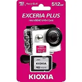 Kioxia Carte mémoire micro SD avec adaptateur PLUS UHS-I C10 R98 512 Go