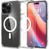Spigen Ultra Hybrid MagFit (Apple iPhone 16 Pro Max), Coque pour téléphone portable, Blanc, Transparent