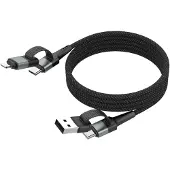 Ansmann 1700-0188 Câble magnétique 4-en-1 pour données et recharge, 1,2 m, noir