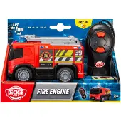 Dickie Toys Camion de pompiers VOLVO télécommandé par câble, 13 cm, avec lumières
