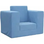 vidaXL Canapé-lit pour enfants Bleu Peluche douce
